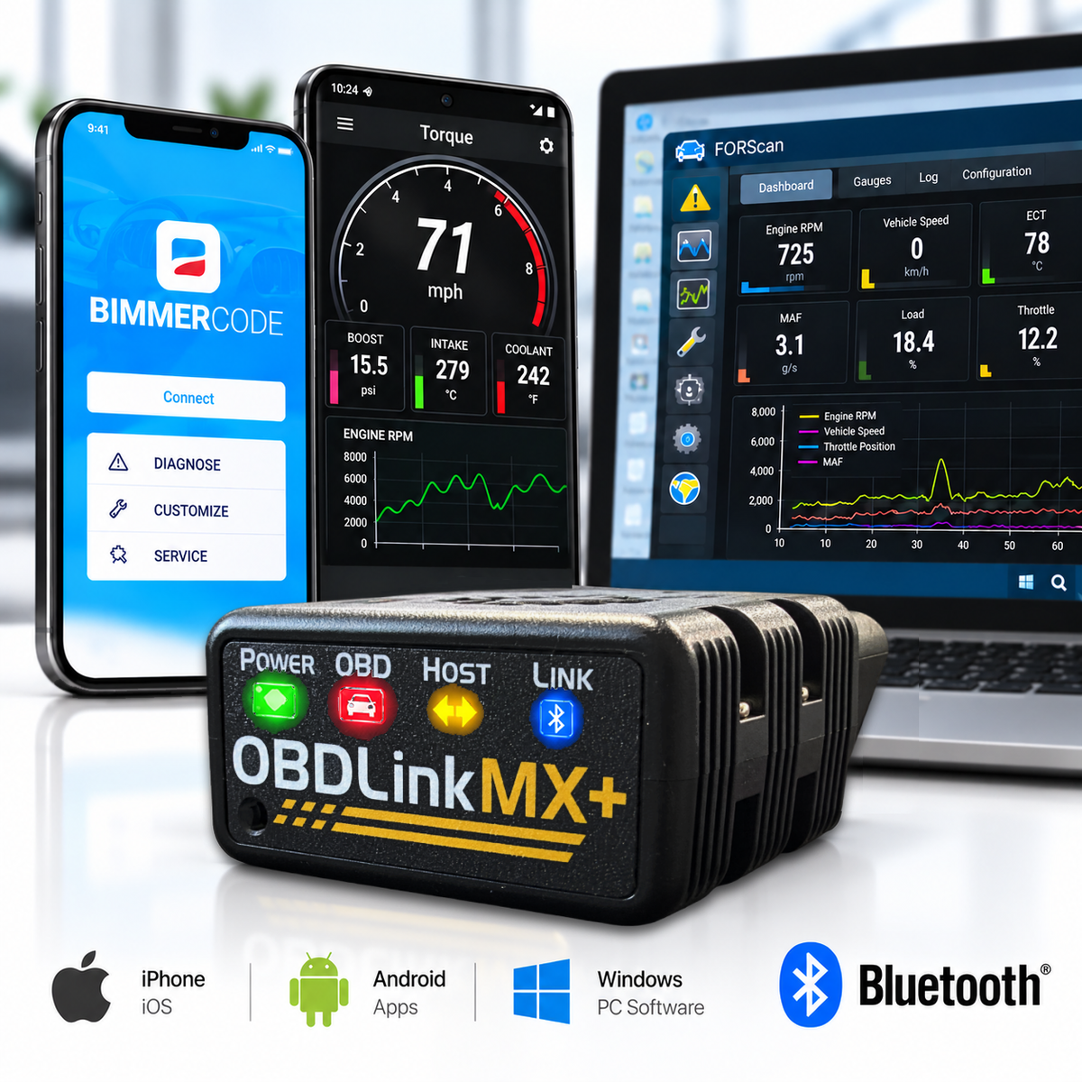 OBDLink MX+ Bluetooth OBD2 Scanner & Diagnostic Adapter