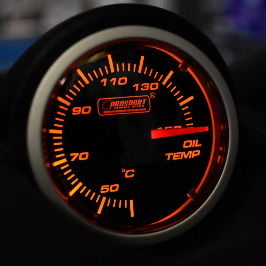 ProSport Super Swiss Stepper Gauge 52mm Oil Temperature °C