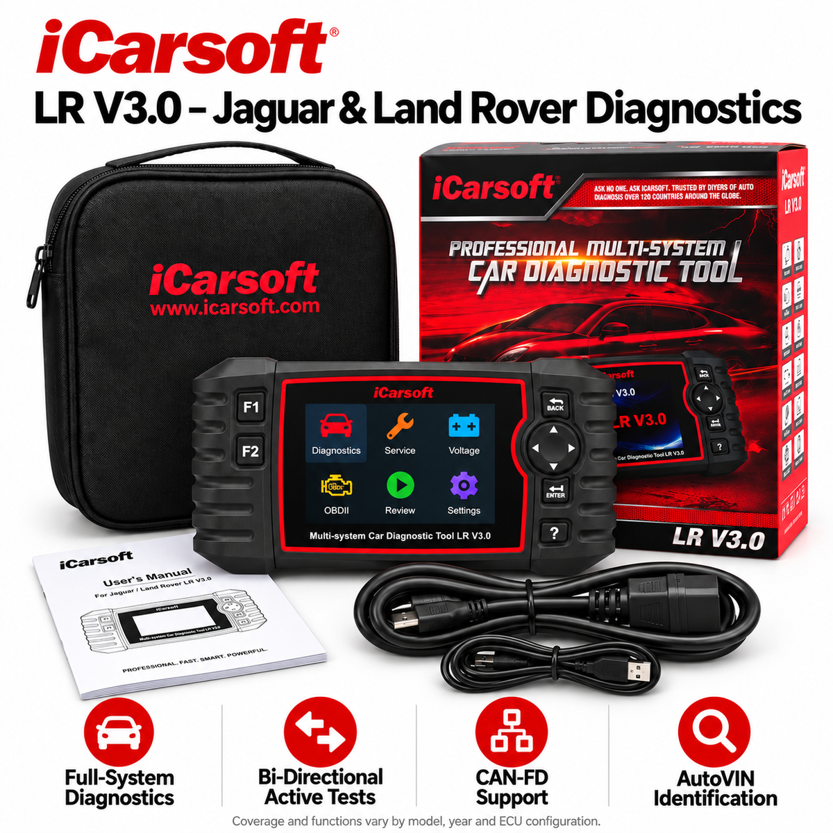 iCarsoft LR V3.0 – Land Rover & Jaguar Diagnostic Scanner