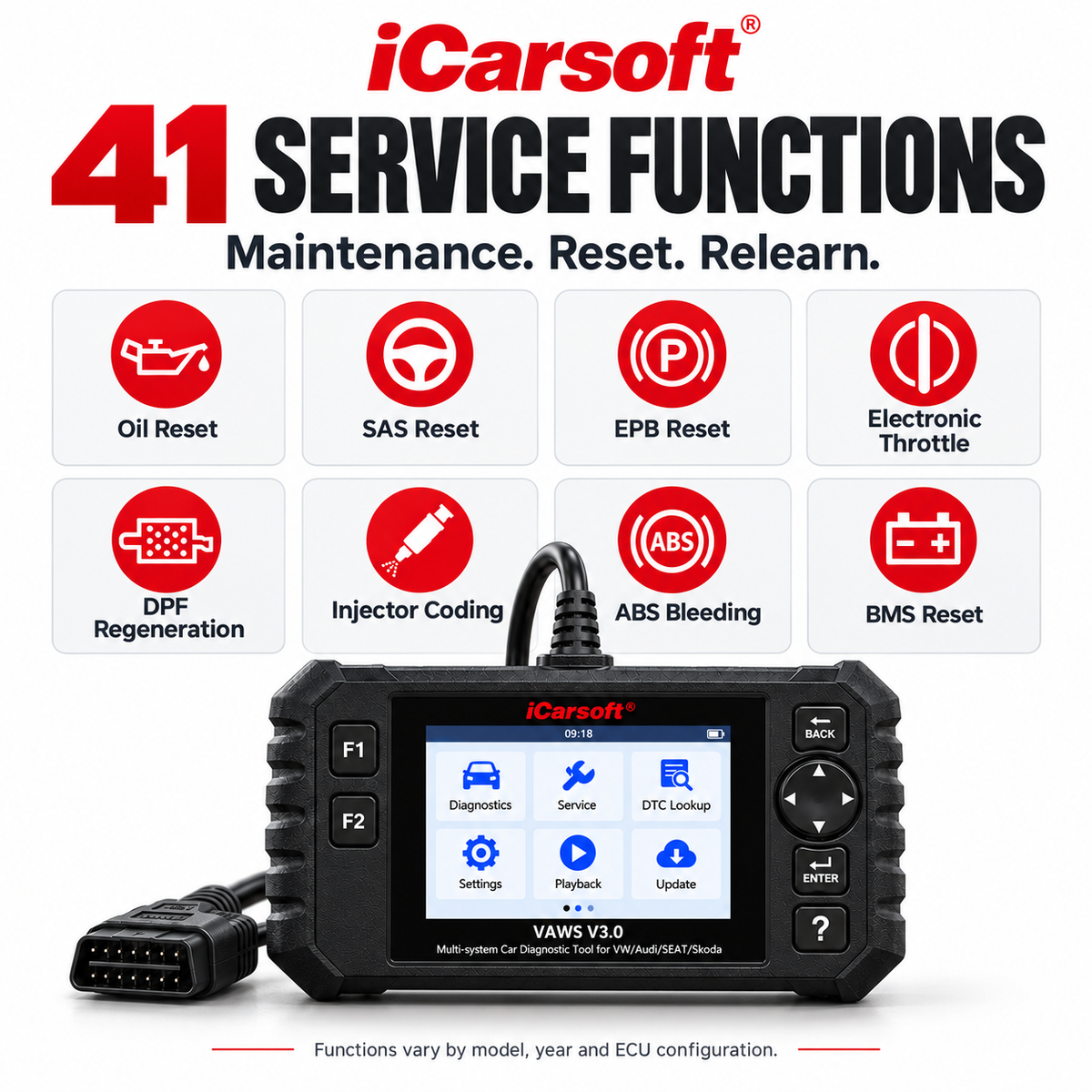 iCarsoft VAWS V3.0 - VW Audi SEAT Skoda Diagnostic Scanner