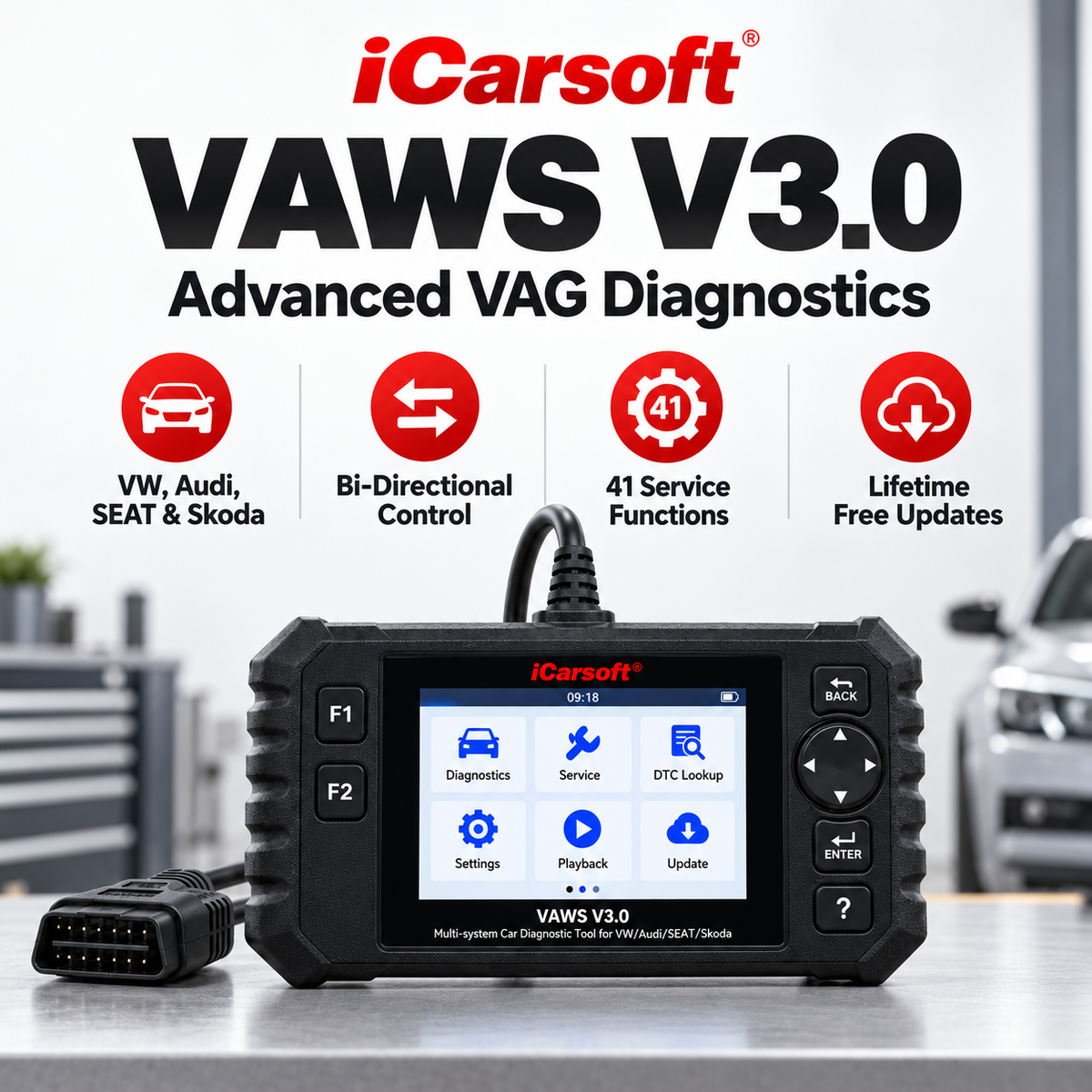 iCarsoft VAWS V3.0 - VW Audi SEAT Skoda Diagnostic Scanner