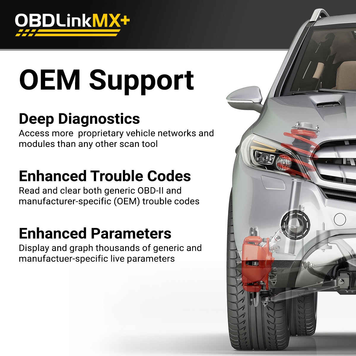 OBDLink MX+ Bluetooth OBD2 Scanner & Diagnostic Adapter - FORScan, Bimmercode, DashCommand - iPhone, Android & Windows