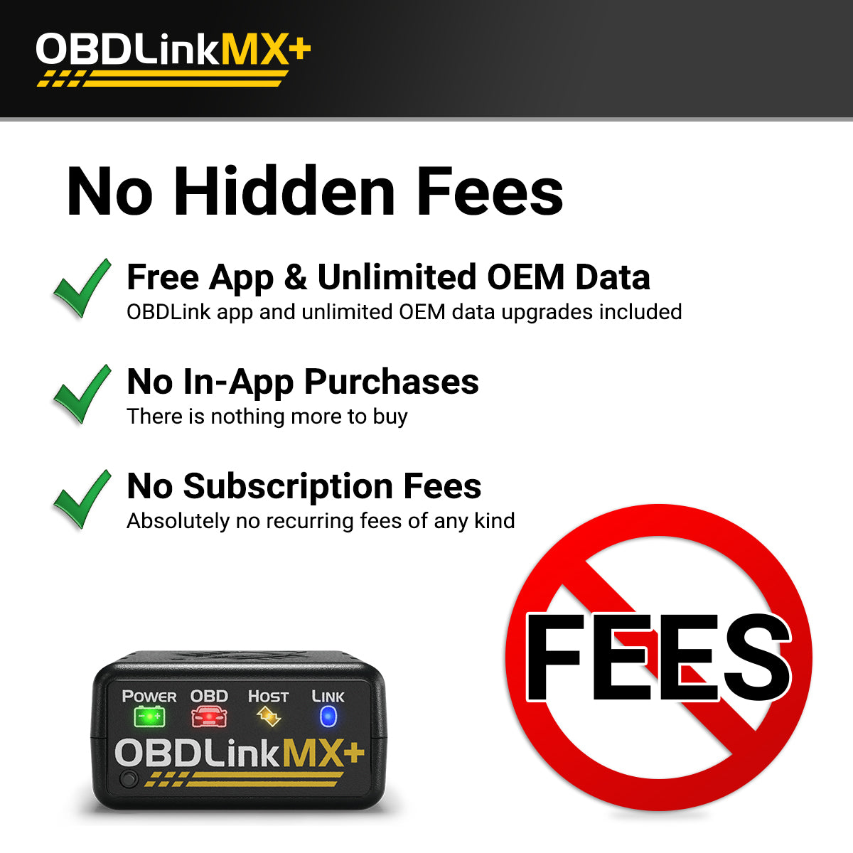 OBDLink MX+ Bluetooth OBD2 Scanner & Diagnostic Adapter - FORScan, Bimmercode, DashCommand - iPhone, Android & Windows