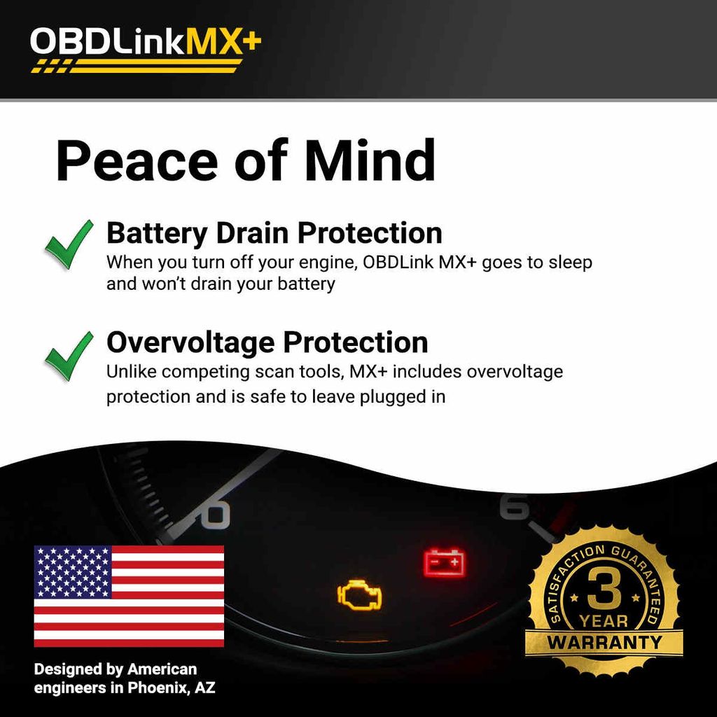 OBDLink MX+ Bluetooth OBD2 Scanner & Diagnostic Adapter - FORScan, Bimmercode, DashCommand - iPhone, Android & Windows