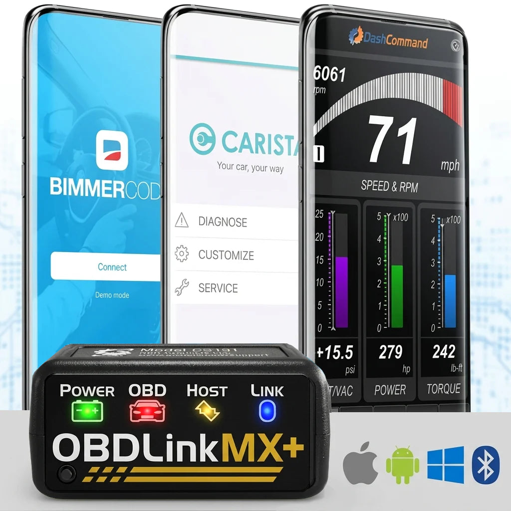 OBDLink MX+ Bluetooth OBD2 Scanner & Diagnostic Adapter - FORScan, Bimmercode, DashCommand - iPhone, Android & Windows