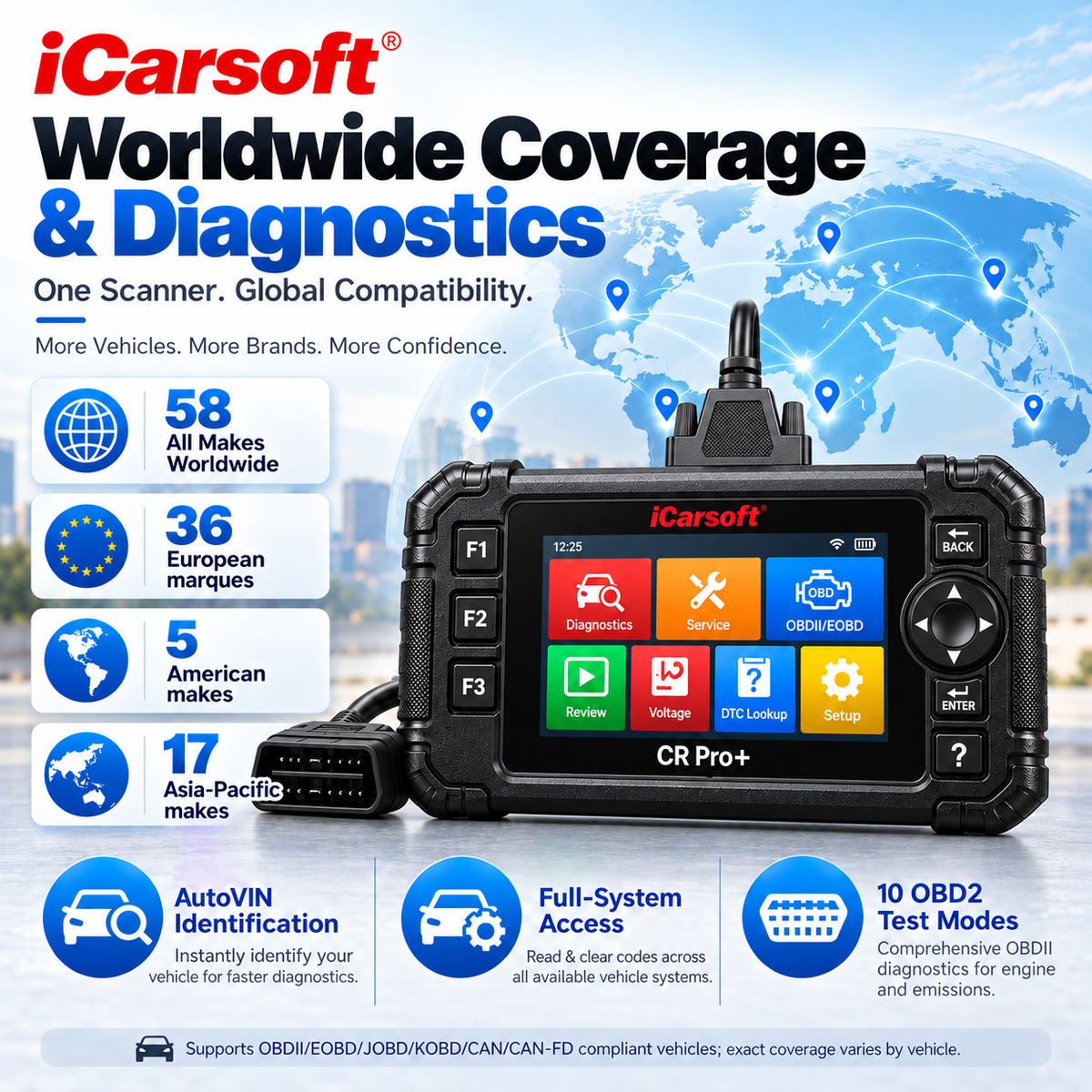 iCarsoft Multi-System Professional Car Diagnostic Tool CR Pro+